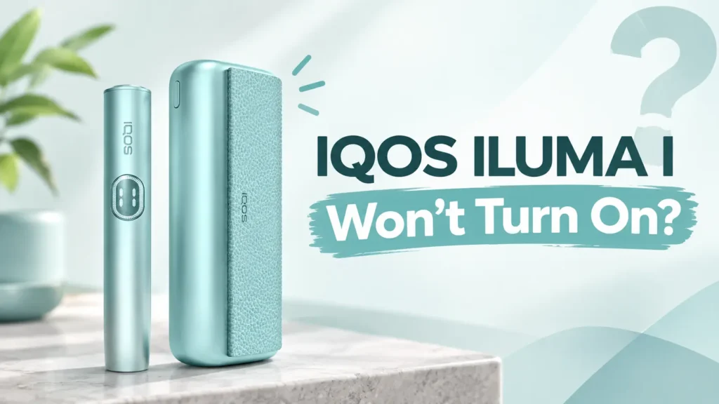 IQOS ILUMA I won’t turn on troubleshooting thumbnail with the device and charging case.